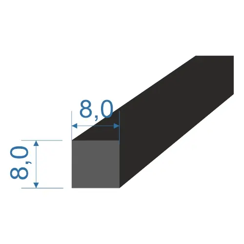 Pouze Dnes 0539008 Pryžový profil 8x8mm NBR 60°Sh čtvercový